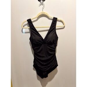 Curves By Miracle Brands Women's Size S(4-6) Black Swimsuit